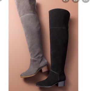 BP Tessie Over The Knee Black Suede Boots